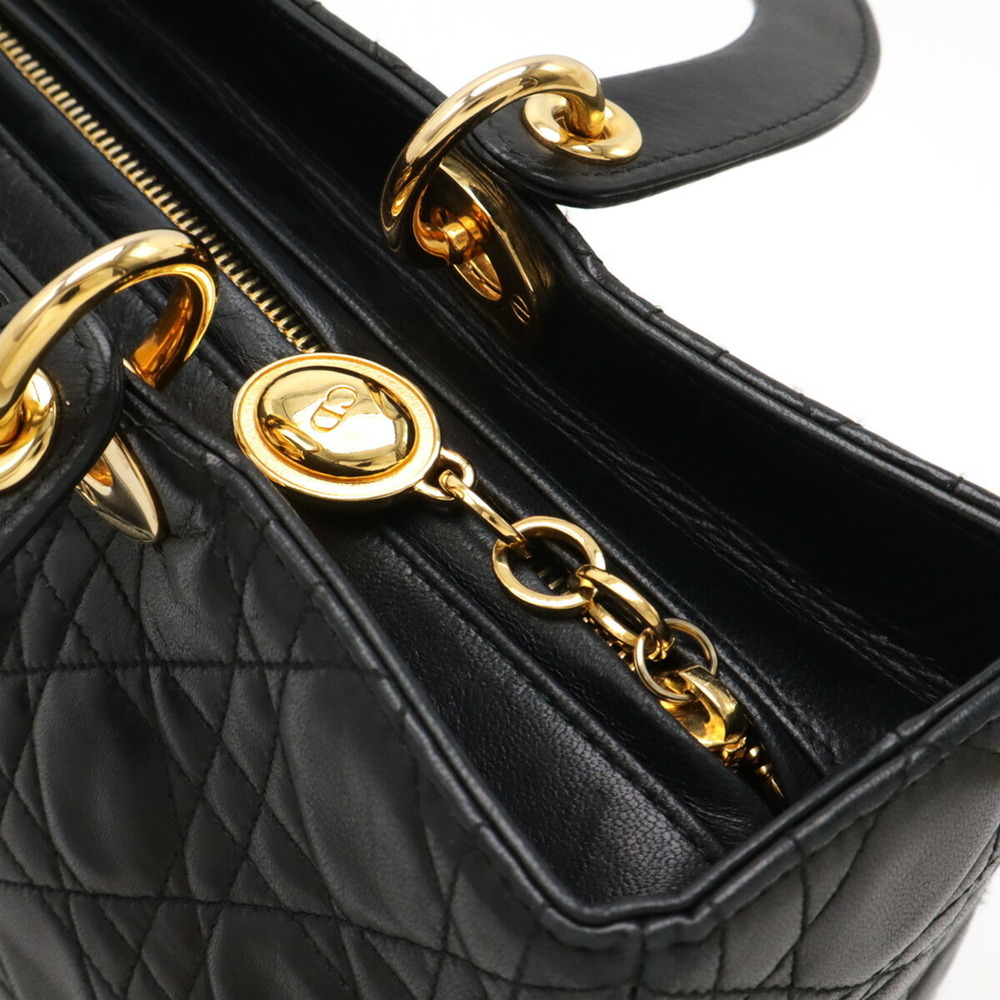 Christian Dior Lady Cannage Handbag Tote Bag in Black Lambskin (CAL44560) - Picture 7 of 10